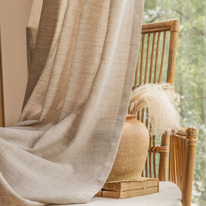 Home Textiles Curtains - ผ้าม่านโปร่งแสงสไตล์ญี่ปุ่น 1/2 แผง ผ้าลินินเนื้อผ้าฝ้าย ลายสายรุ้ง สำหรับระเบียงและห้องนอน