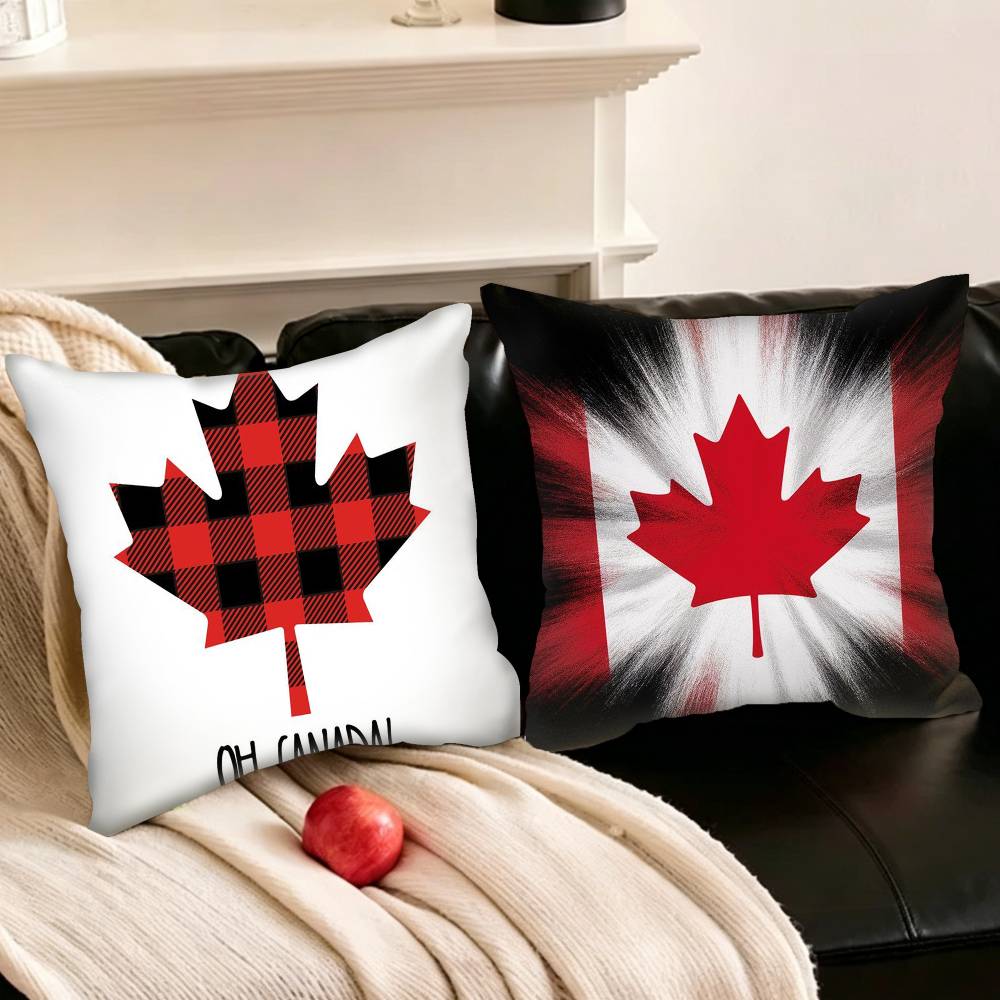 Home Textiles Canada - ใบเมเปิ้ล ธงชาติแคนาดา ปลอกหมอนสี่เหลี่ยมขนาดต่างๆ สำหรับตกแต่งห้องนอนในรถยนต์