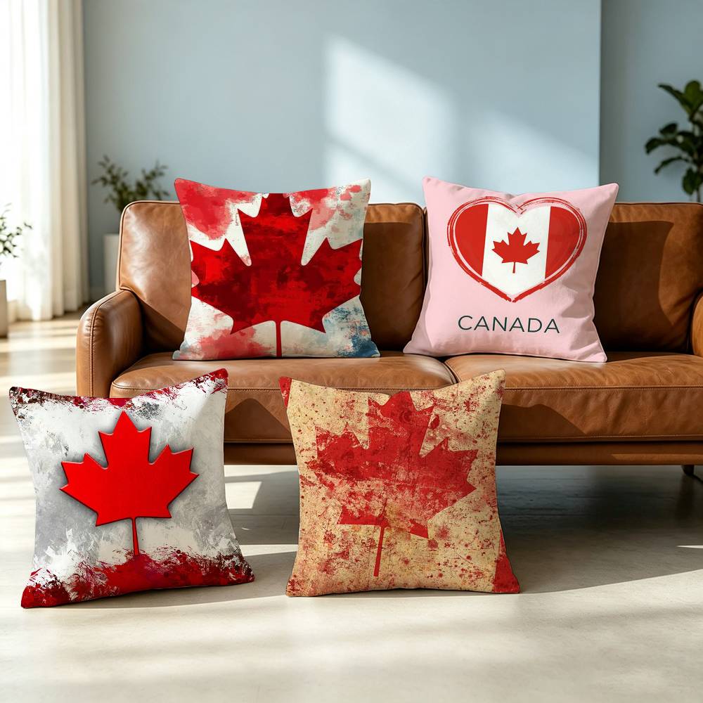 Home Textiles Canada - ปลอกหมอนลายธงชาติแคนาดา A-Aesthetic-S ทรงสี่เหลี่ยม สองด้าน สำหรับโซฟา ปลอกหมอนอิงข้างเตียงในห้องนอน