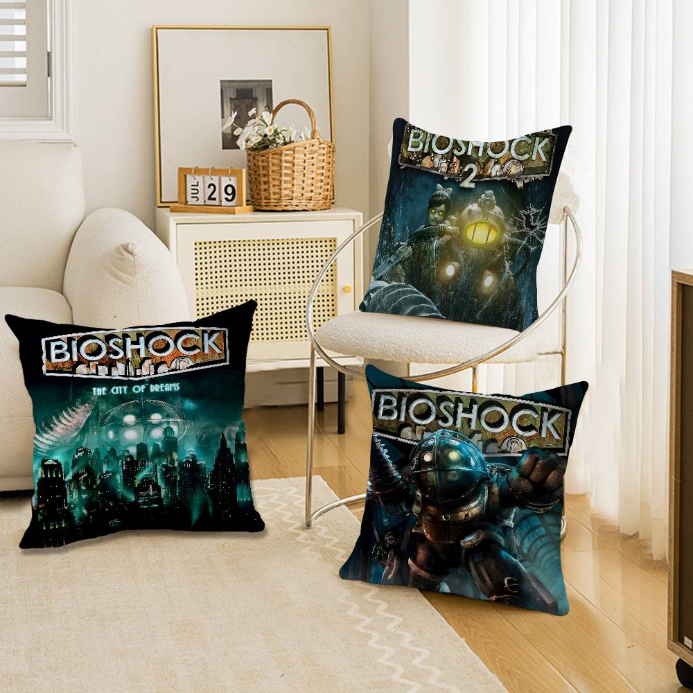 Home Textiles City - B-Bioshock-Rapture เมืองใต้น้ำ ปลอกหมอนอิง ปลอกหมอน หมอนอิงโซฟา ของตกแต่งบ้าน