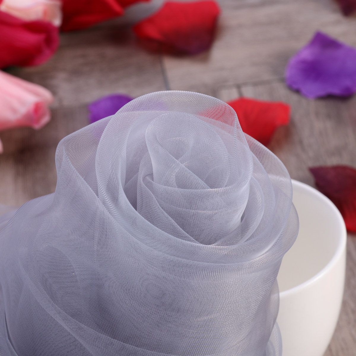 Curtain Sheer Voile - ผ้าม่านโปร่งแสงสีแดงล้วน ผ้าม่านโปร่งแสงบางเบาสำหรับห้องนอน งานแต่งงาน ขนาด 100x200 ซม.