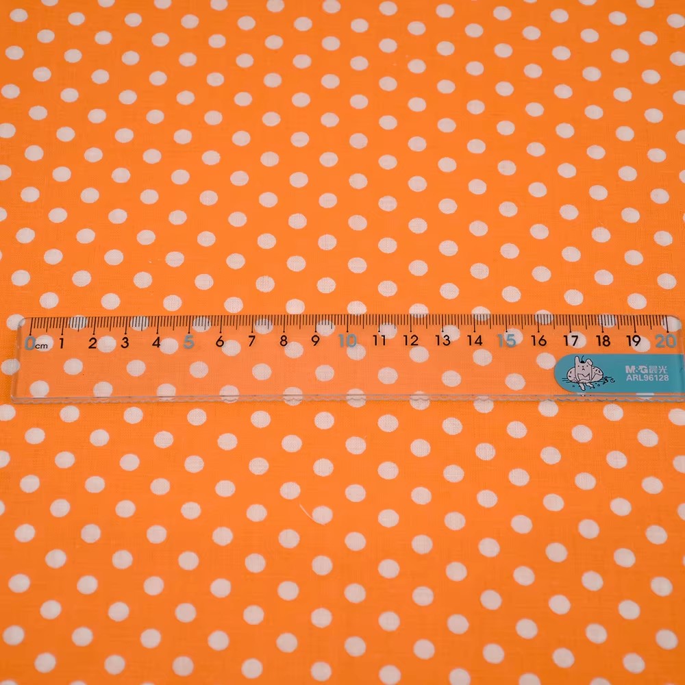 ผ้าคอตตอนพิมพ์ลายจุดสีส้มสีขาว - Home Textiles Products บทวิจารณ์และราคา