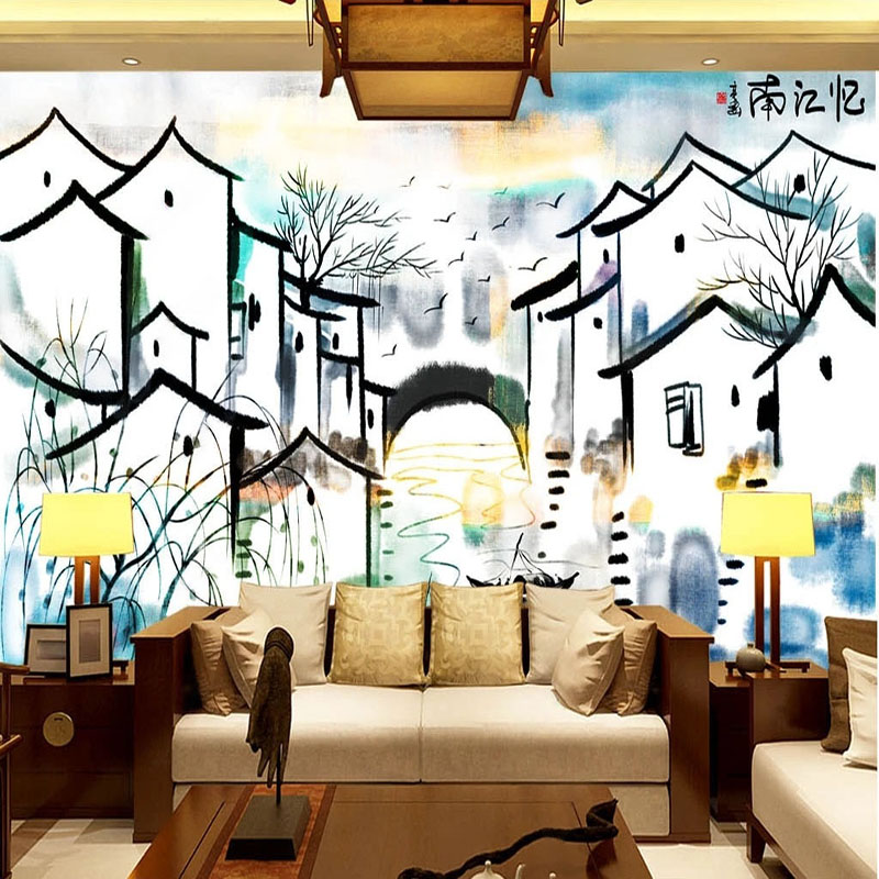 ที่กําหนดเองภาพจิตรกรรมฝาผนังว - Home Textiles City บทวิจารณ์และราคา