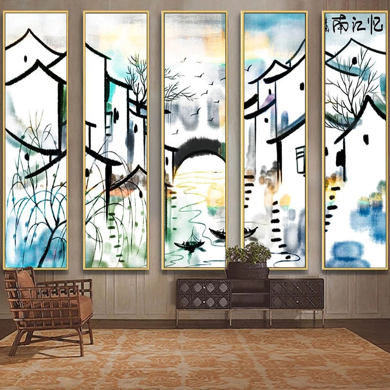 ที่กําหนดเองภาพจิตรกรรมฝาผนังว - Home Textiles City บทวิจารณ์และราคา