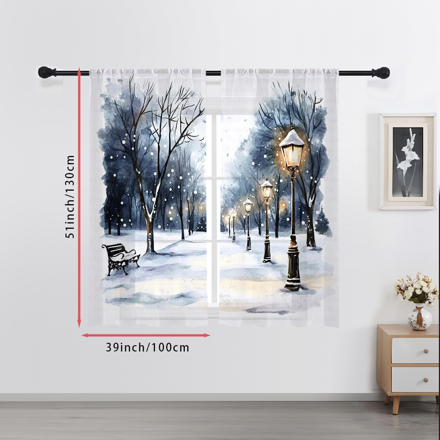 ผ้าม่านโปร่งแสง 2 ชิ้น ลายพิมพ - Curtain Sheer Voile บทวิจารณ์และราคา