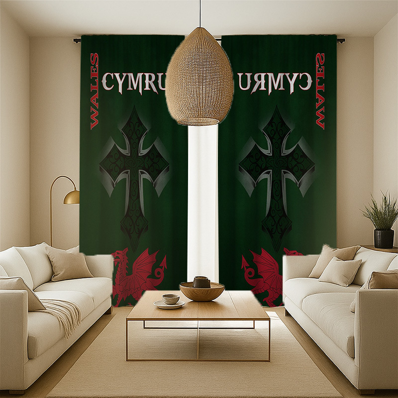 ม่านลายมังกรเวลช์ ลายกางเขนเซล - Home Textiles Uk บทวิจารณ์และราคา
