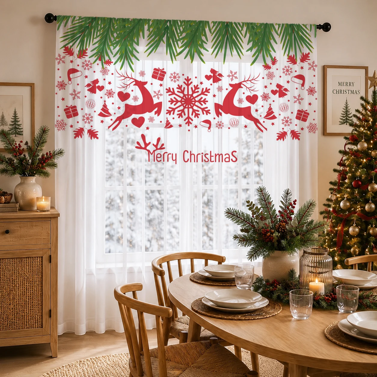 ผ้าม่านโปร่งไล่เฉดสีคริสต์มาส  - Curtain Sheer Voile บทวิจารณ์และราคา
