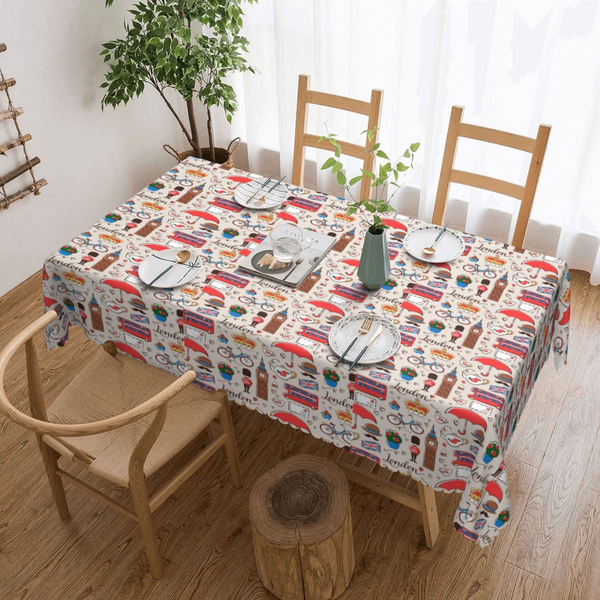 ผ้าปูโต๊ะสี่เหลี่ยมลายลอนดอนกั - Home Textiles Uk บทวิจารณ์และราคา