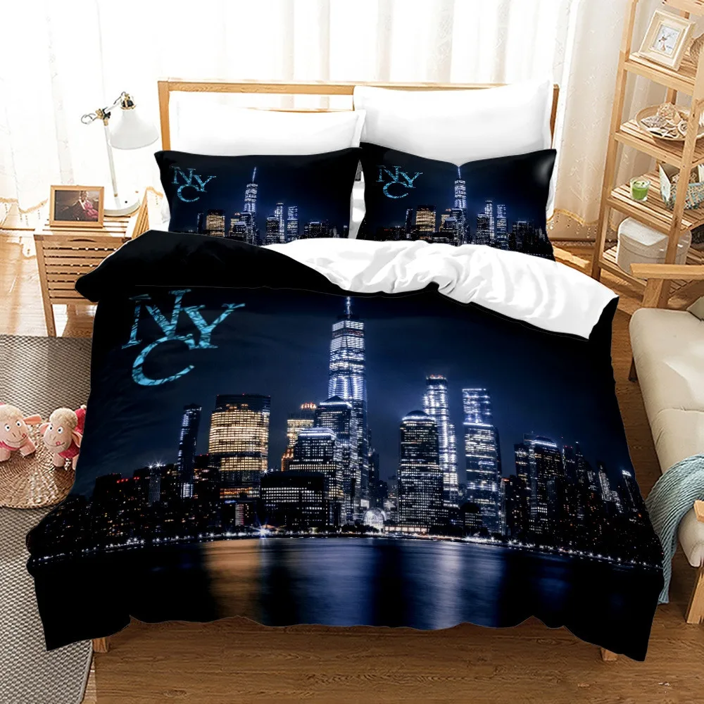 ชุดเครื่องนอนลายวิวกลางคืนเมือ - Home Textiles New York บทวิจารณ์และราคา