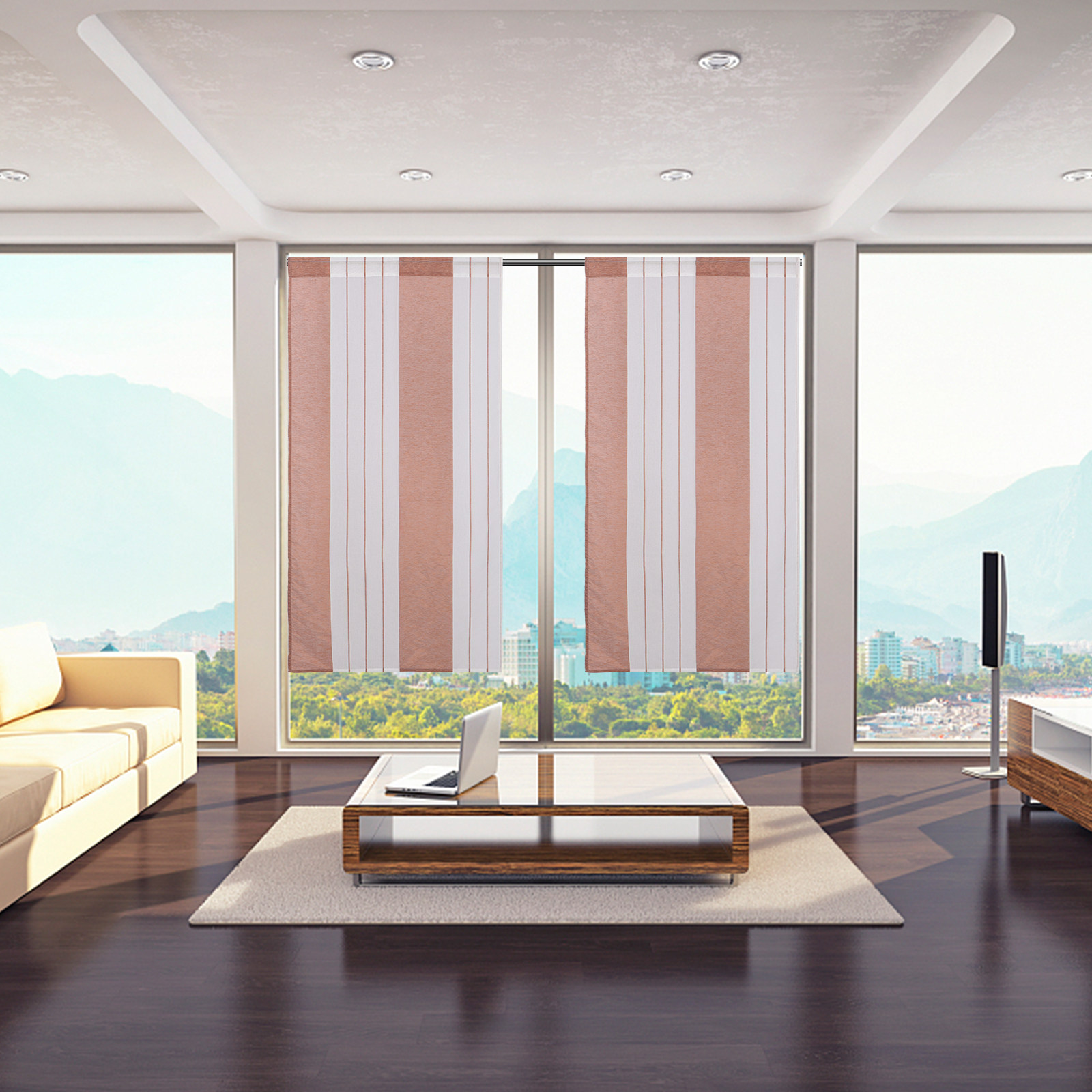 ผ้าม่านโปร่งลายทางหลากสี ผ้าม่ - Curtain Sheer Voile บทวิจารณ์และราคา