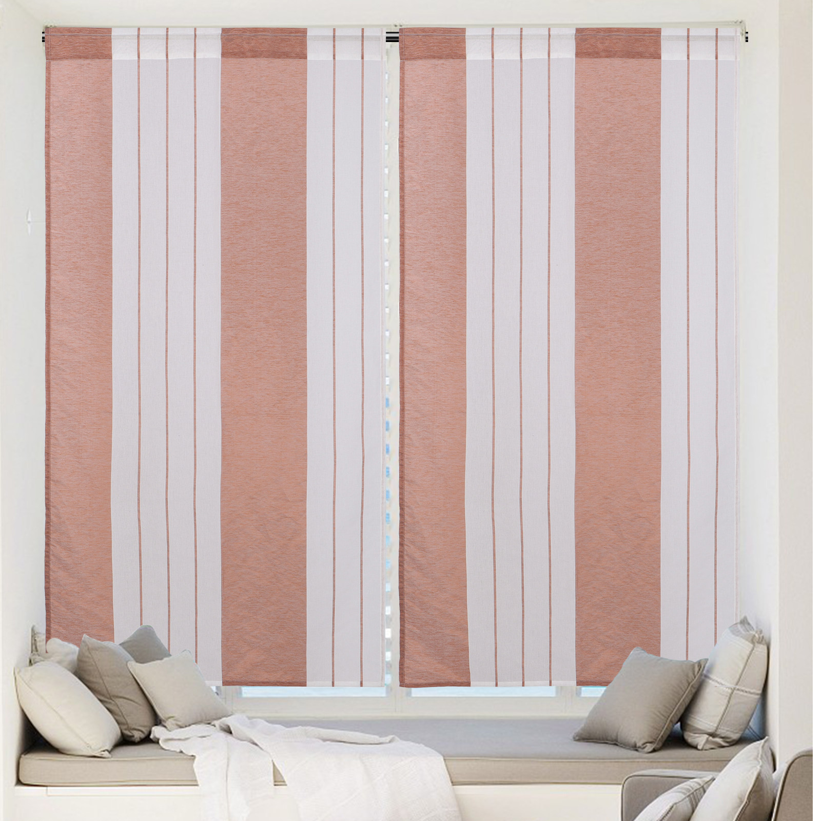 ผ้าม่านโปร่งลายทางหลากสี ผ้าม่ - Curtain Sheer Voile บทวิจารณ์และราคา