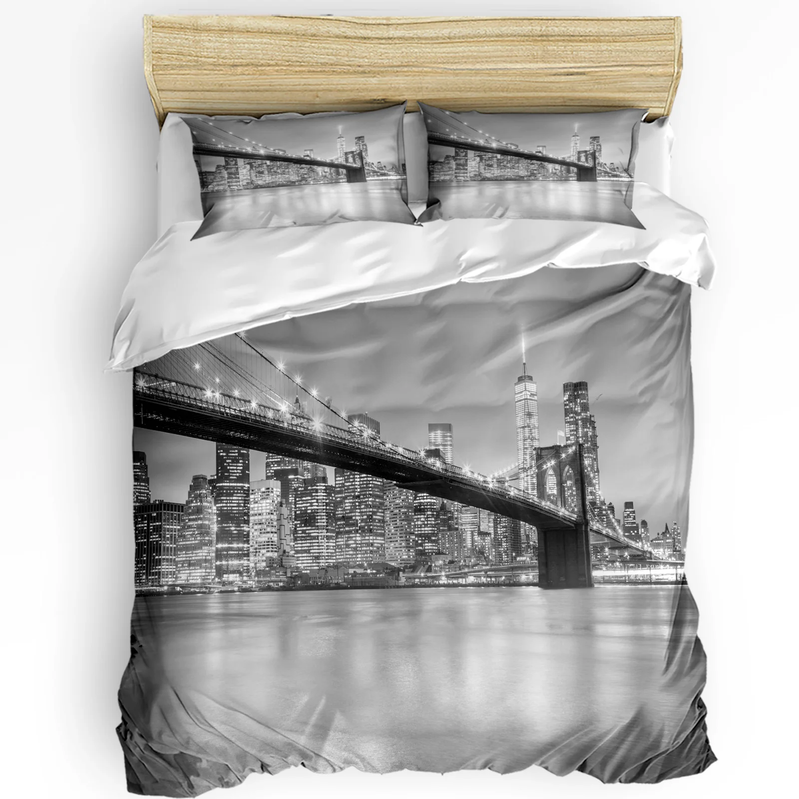 ชุดเครื่องนอน 3 ชิ้น สีเทา ลาย - Home Textiles New York บทวิจารณ์และราคา