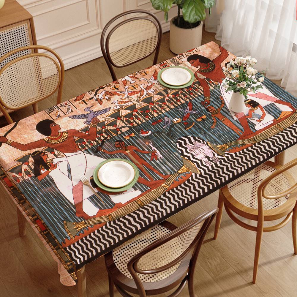 ผ้าปูโต๊ะลายสี่เหลี่ยมผืนผ้าสไ - Home Textiles Egypt บทวิจารณ์และราคา