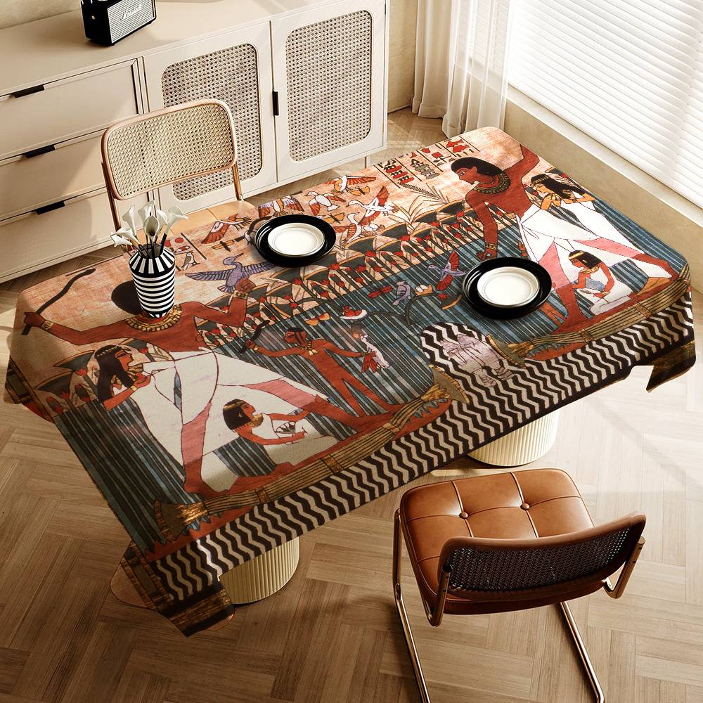 ผ้าปูโต๊ะลายสี่เหลี่ยมผืนผ้าสไ - Home Textiles Egypt บทวิจารณ์และราคา