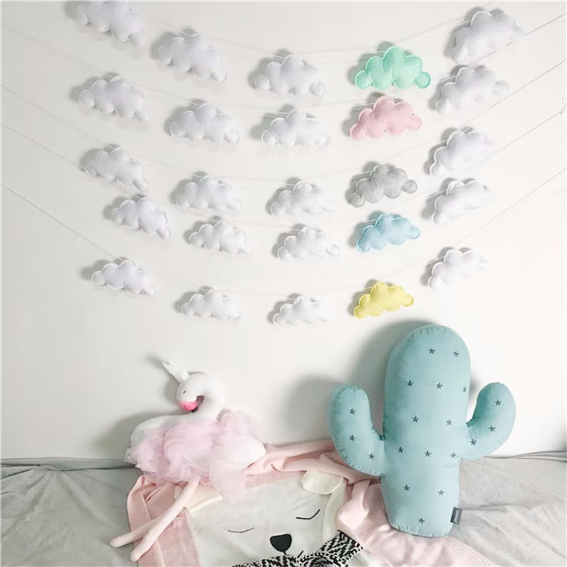 Nordic Felt Cloud Garlands Str - Home Textiles Curtains บทวิจารณ์และราคา